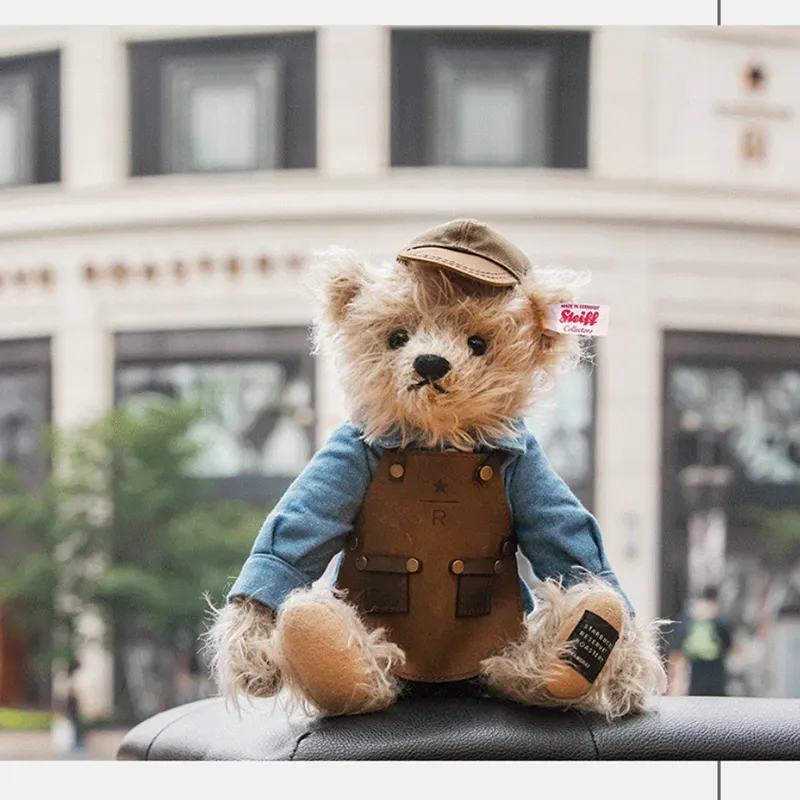 Steiff Animal Starbucks X Barista Bear Gift Box Set Plush Doll Dolls Plush Doll Medium Size Height-1