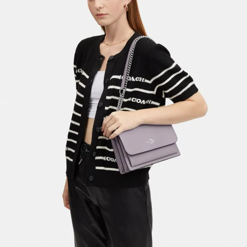 COACH Klare Leather Envelope Bag, Crossbody Bag, Shoulder Bag Trumpets Women's Purple-4