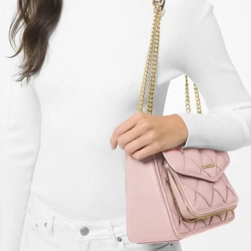 MICHAEL KORS Artificial Leather Crossbody Bag Shoulder Bag Large Size Women's Pink-3