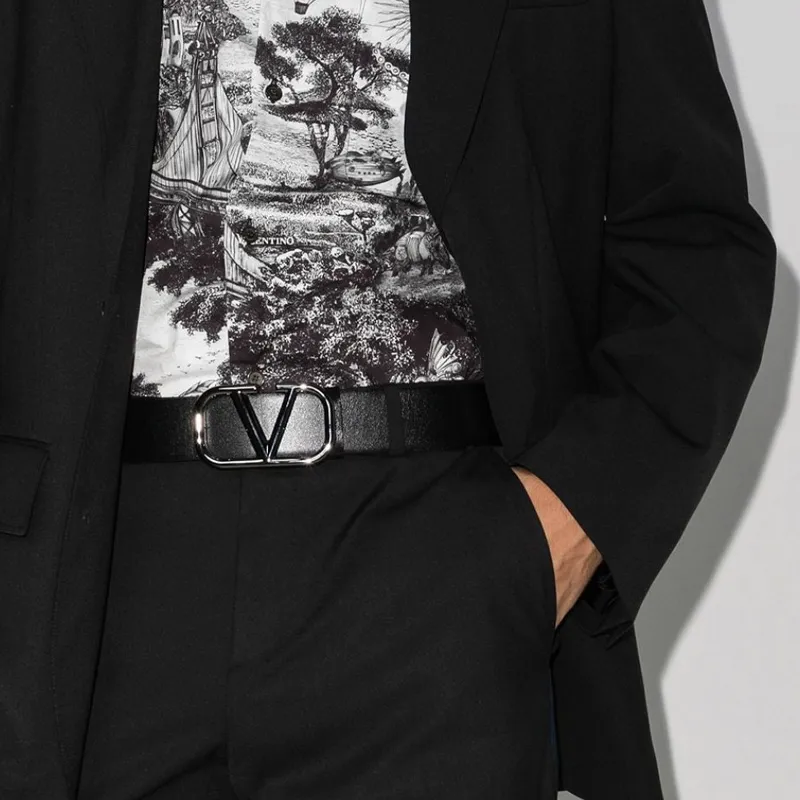 Valentino Leather Belts Men Black-1