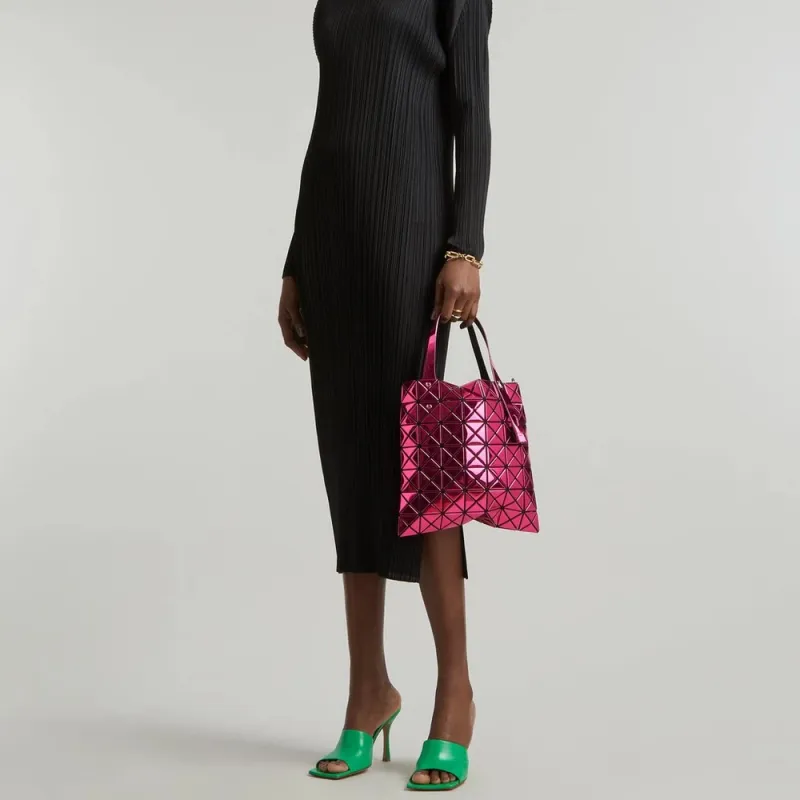 ISSEY MIYAKE Platinum Polyurethane One Shoulder Handbags Women's Rose Red-1