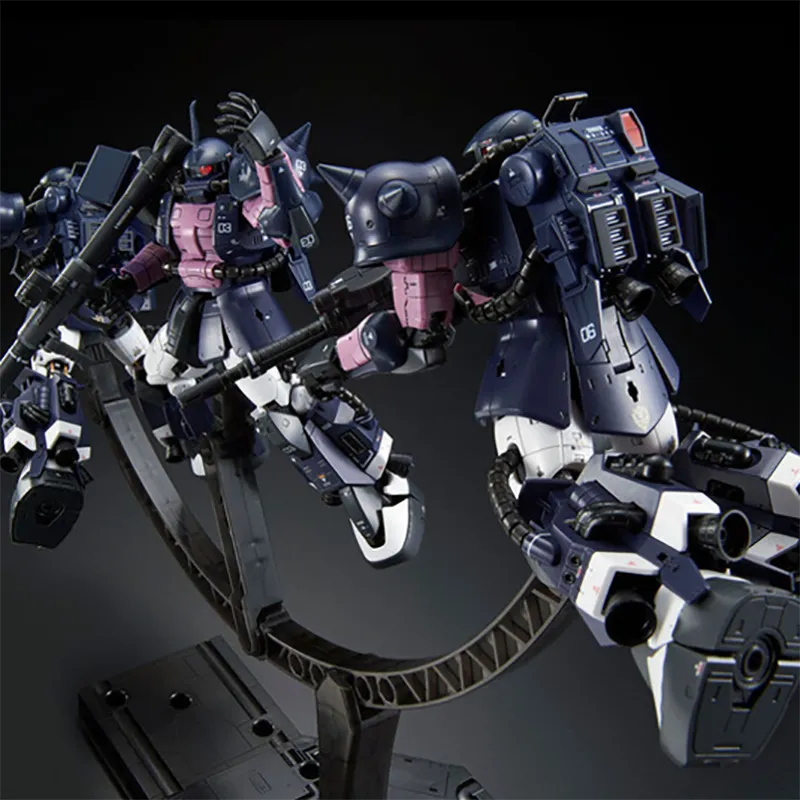 BANDAI RG 1 144 PB Limited Black Triple Star High Mobility Zaku II Triple Unit Set Model Kits 13cm-1