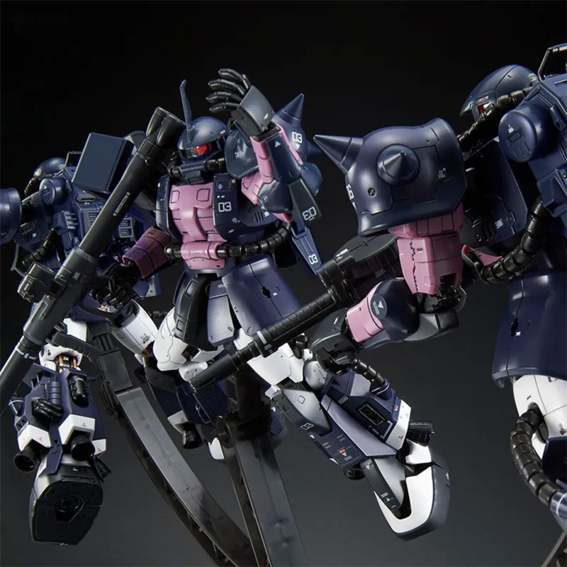 BANDAI RG 1 144 PB Limited Black Triple Star High Mobility Zaku II Triple Unit Set Model Kits 13cm-2
