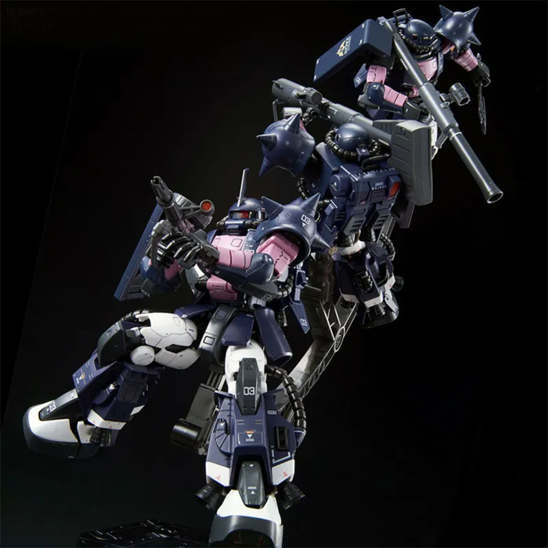 BANDAI RG 1 144 PB Limited Black Triple Star High Mobility Zaku II Triple Unit Set Model Kits 13cm-4