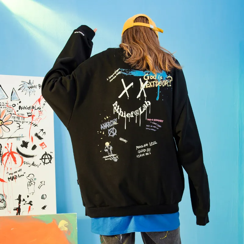 Athief Crew Neck Loose Fit Sweatshirt Unisex-2