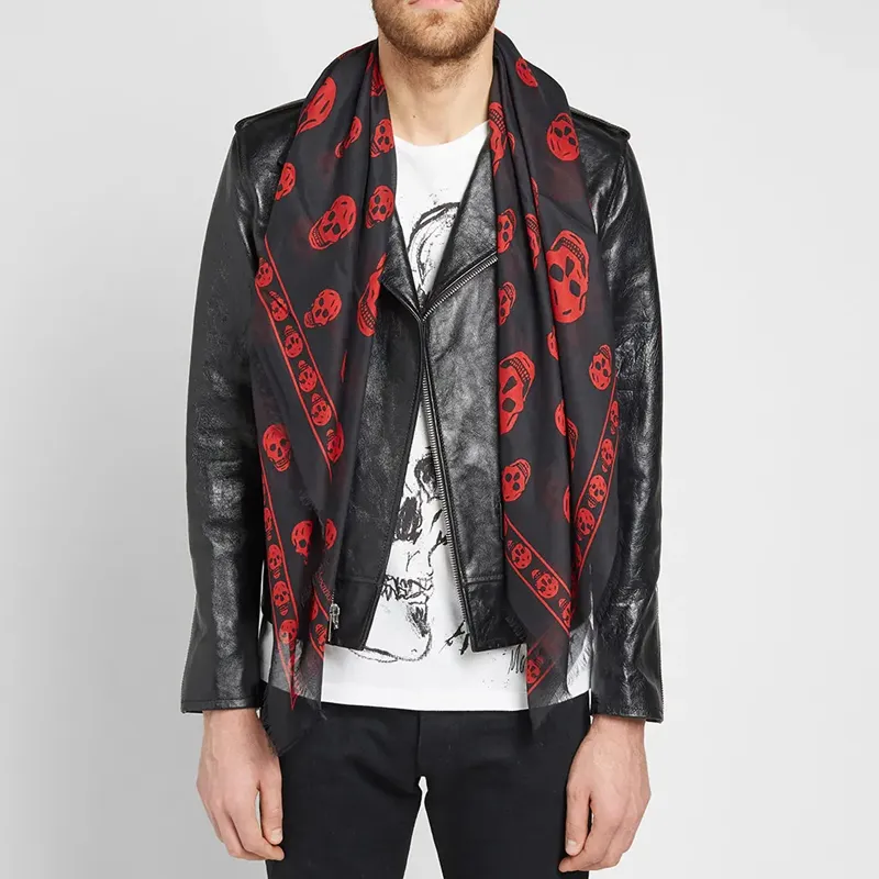 Alexander McQueen All Over Skull Logo Scarf-3