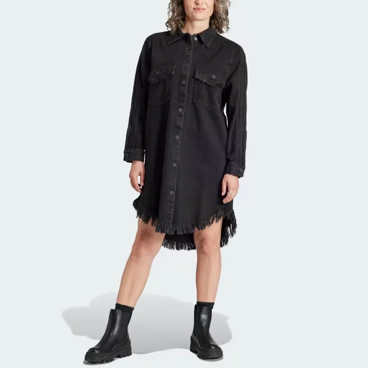 Adidas Originals Long Sleeved Dresses Women's Black-1