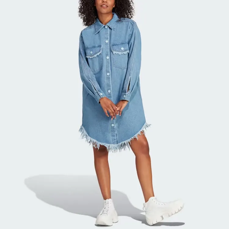 Adidas Originals Long Sleeved Dresses Women's Blue-1