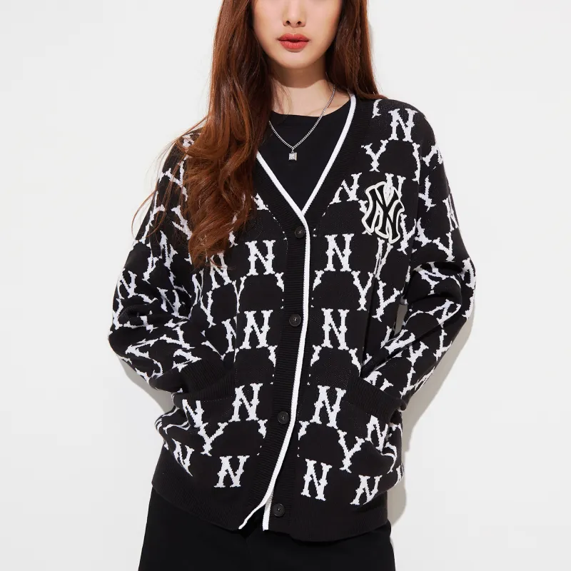 MLB Old Flower Knitwear Unisex Black-3