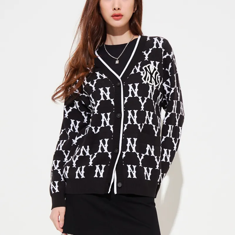 MLB Old Flower Knitwear Unisex Black-2