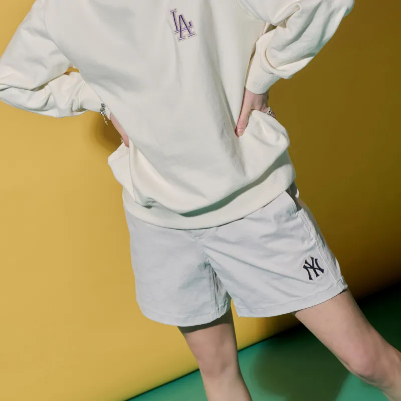 MLB Base Logo Casual Shorts Unisex Beige-3