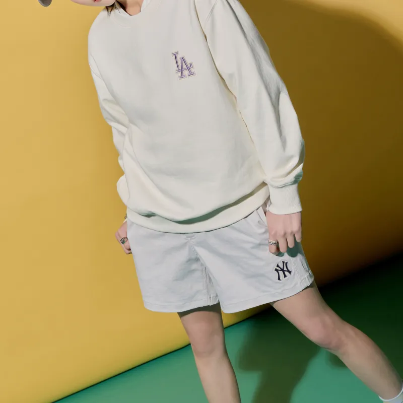 MLB Base Logo Casual Shorts Unisex Beige-4