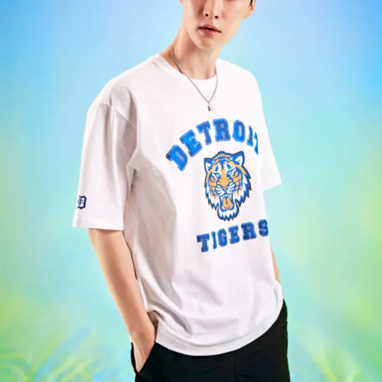 MLB Drop Shoulder Sleeve T-Shirt Unisex White-4