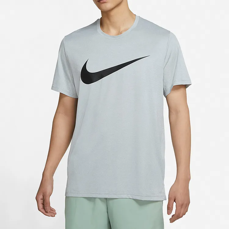 Nike T Shirts Men Gray Black-3