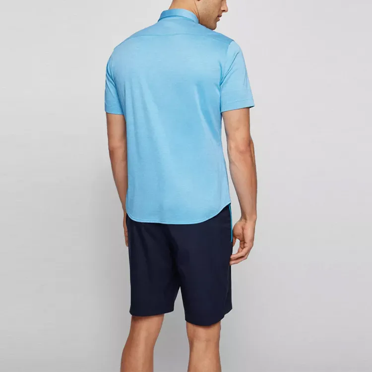 HUGO BOSS Short Sleeved Shirt Men's Blue-4