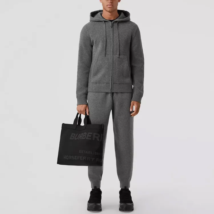 Burberry Knitted Sweatpants Men Gray-1