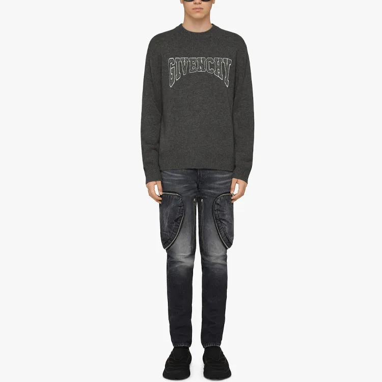 Givenchy College Embroidiery Crew Neck Sweater-2
