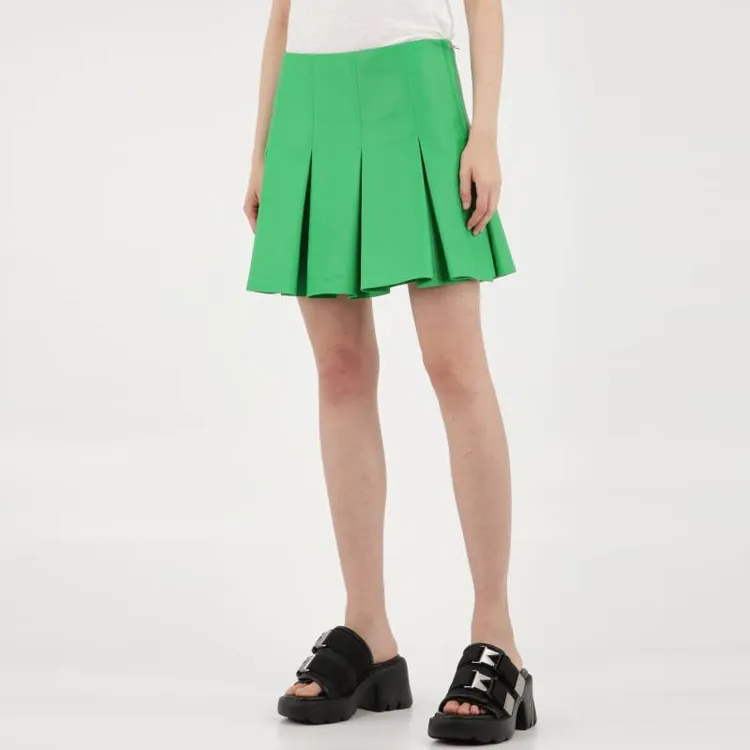 Bottega Veneta SS22 Leather Short Skirts Women's Green-3
