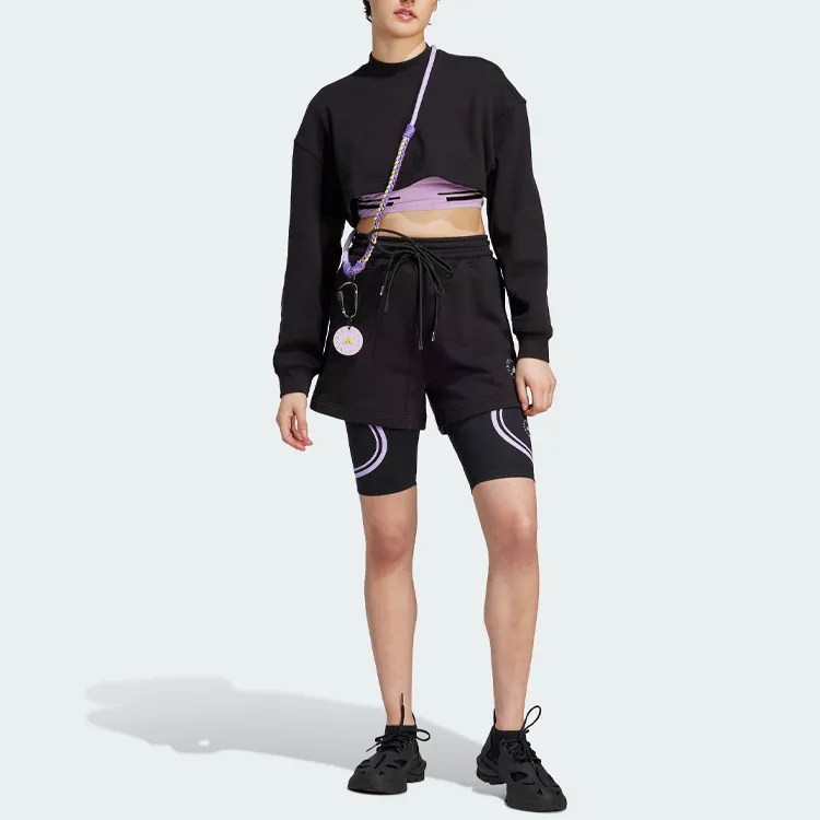 Adidas By Stella McCartney Logo print Organic Cotton Track Shorts-4