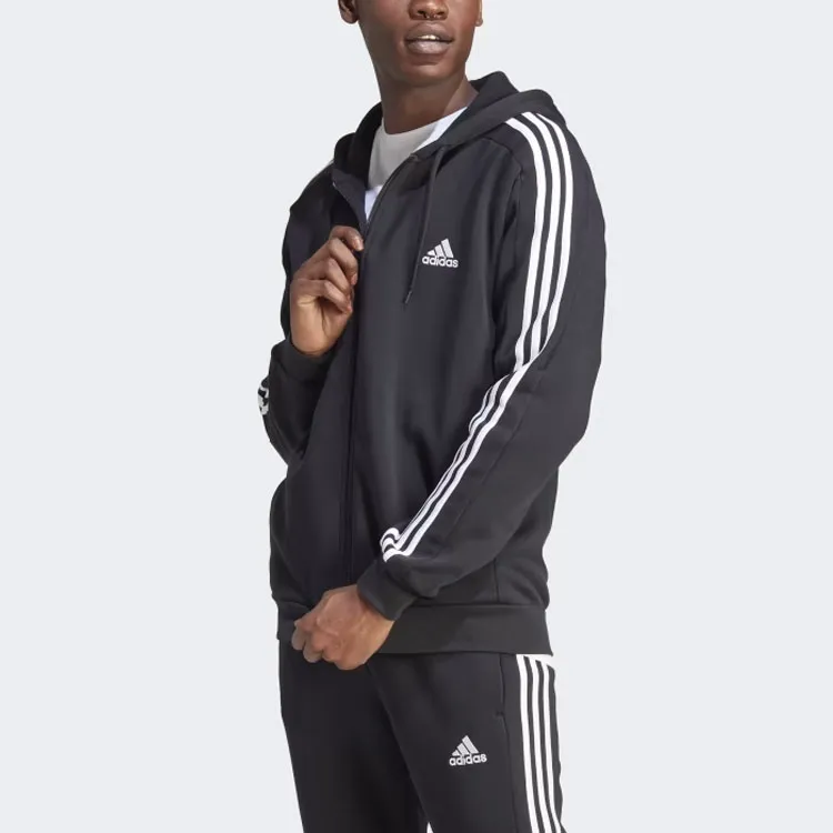 Adidas Free Shipping With AdiClub Essentials Fleece 3 Stripes Full Zip Hoodie-1