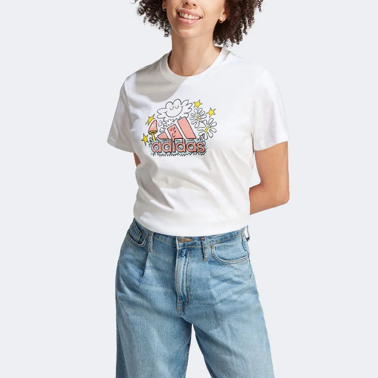 adidas Women's Doodle Graphic Tee White-1