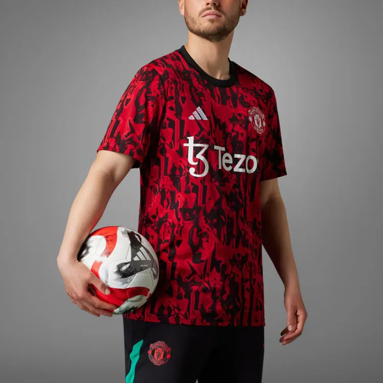 Adidas Manchester United Soccer Jerseys Men Red Black-2