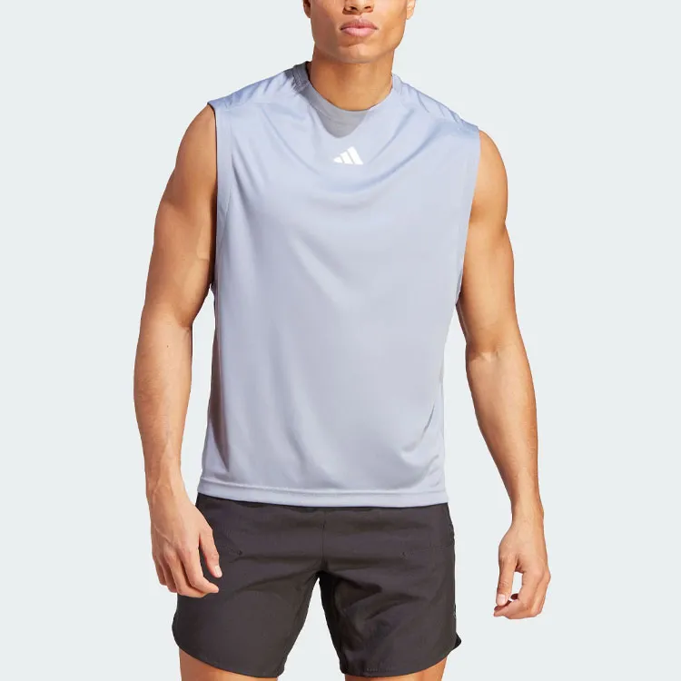 Adidas Gym Tank Tops Men Silver Gray Violet-1
