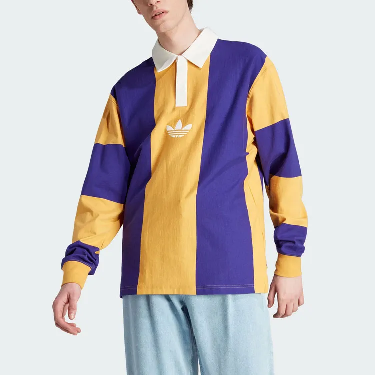 Adidas Originals HACK RUGB Polo Shirts Men Yellow Blue Multicolor-1