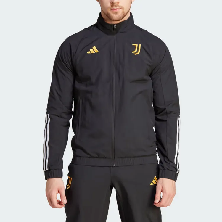 Adidas Juventus Retro Sports Stand Collar Jackets Men's Black-1