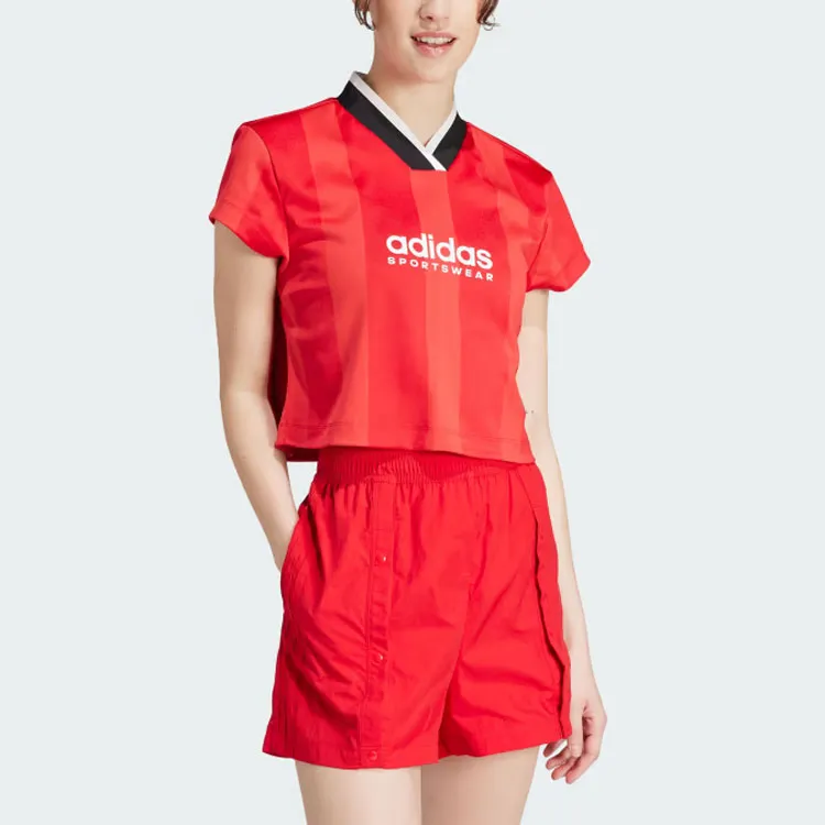 Adidas Colorblock T-Shirts Women's Red-1