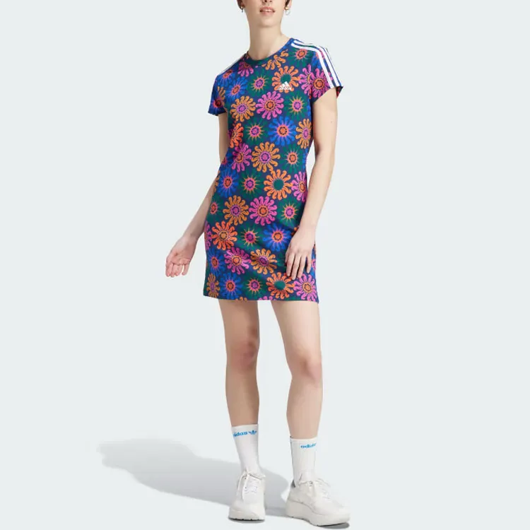 Farm Rio X Adidas FARM Rio Short Sleeved Dresses Women's Indigo-1