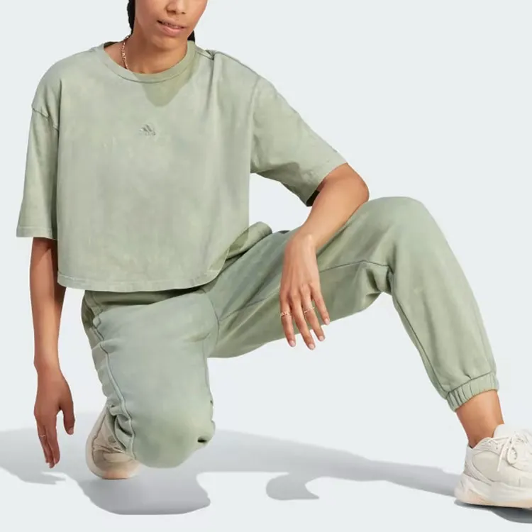 Adidas Knitted Sweatpants Women's Silver Green-3