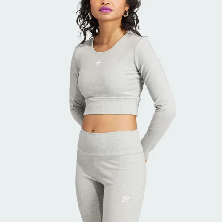 Adidas Originals Set in Sleeve T Shirt Women's Gray-1