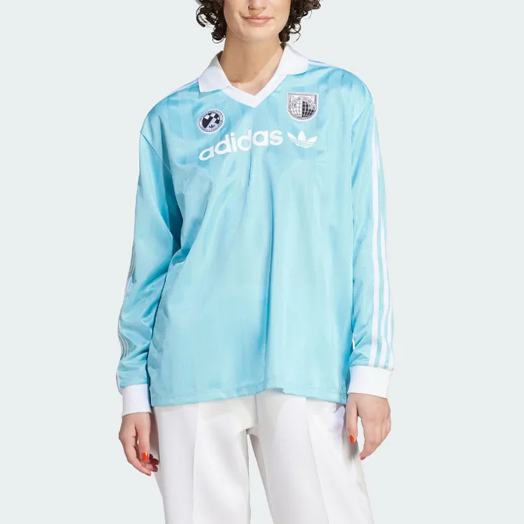 Adidas Originals Drop Shoulder Sleeve T Shirt Women's Crystal Blue-1