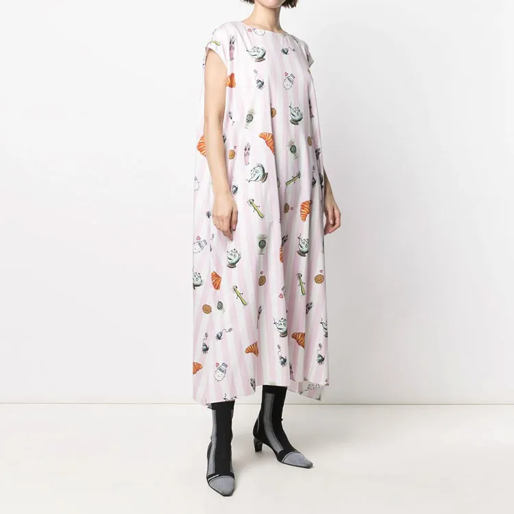 Vetements Sleeveless Dresses Women's Pink White-1