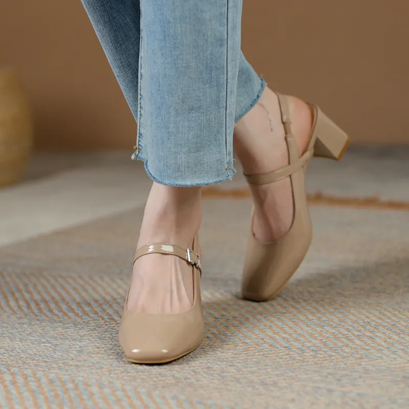 Safiya Chunky Heel High Heels 6.5cm Women's-3