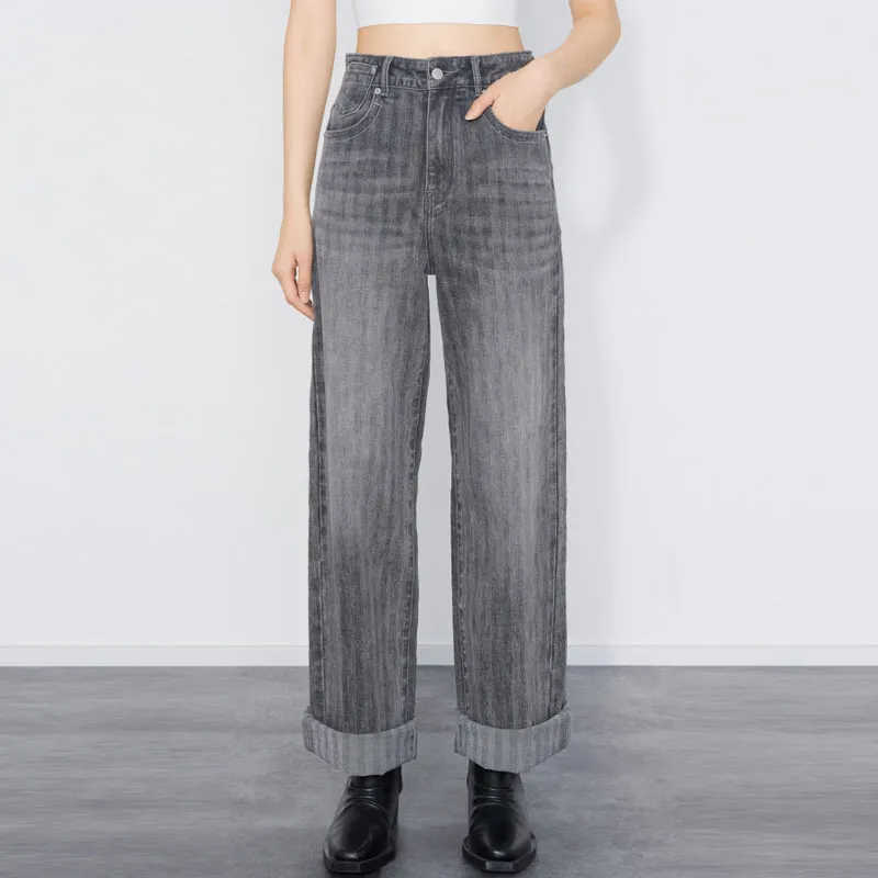 MEIYANG Jeans Women's Gray-2