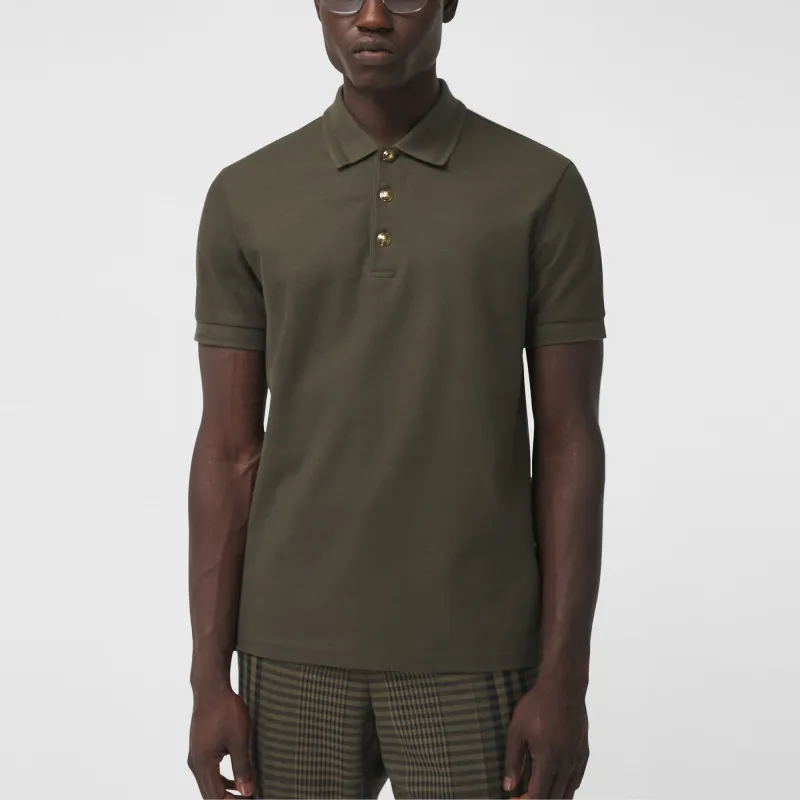 Burberry Polo Shirts Men Dark Olive Green-2