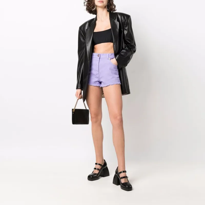 VERSACE Denim Shorts Women's Purple-1
