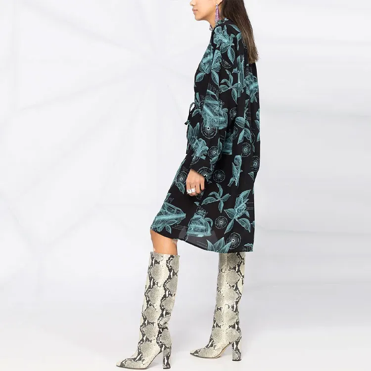 Givenchy Floral Schematic Print Shirt Dress-5