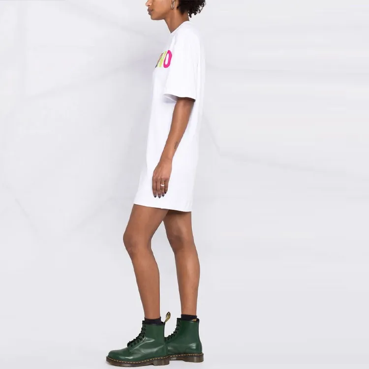 MOSCHINO Short Sleeved Dresses Women's White-3