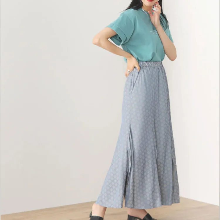 Beams Casual Long Skirts Women's Saxophone Color-2