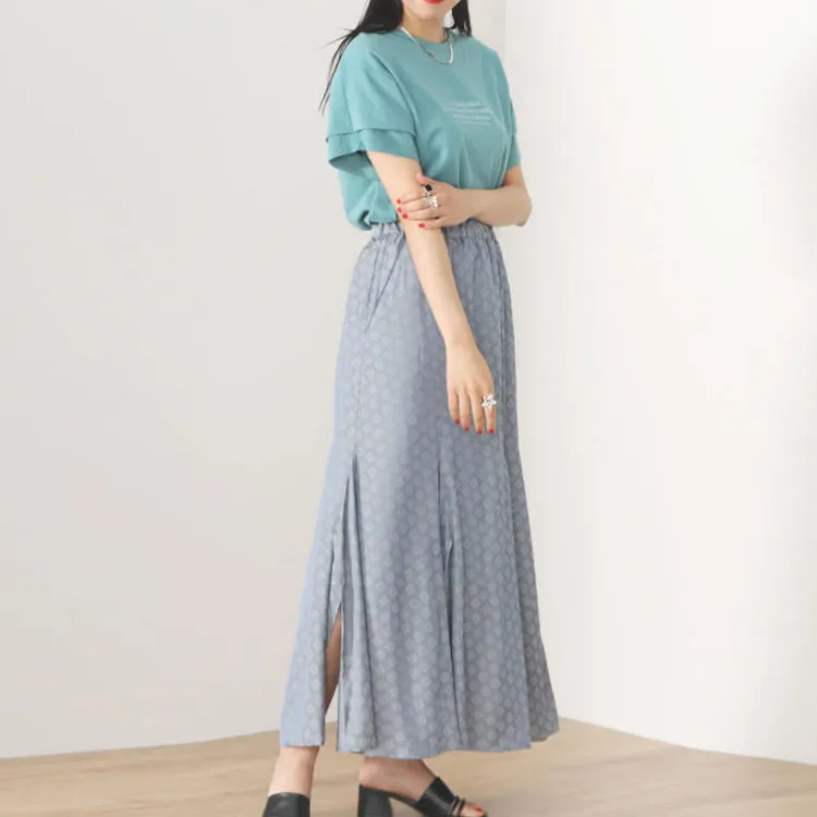 Beams Casual Long Skirts Women's Saxophone Color-3