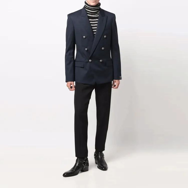BALMAIN Business Suits Men Dark Blue-1
