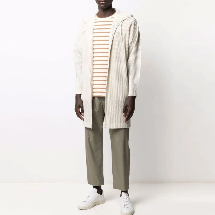 Homme Plissé Issey Miyake Trench Coats Men Beige-3