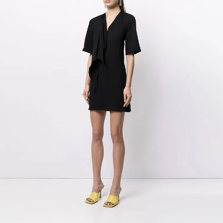OFF WHITE Short sleeve Backless Dress-2