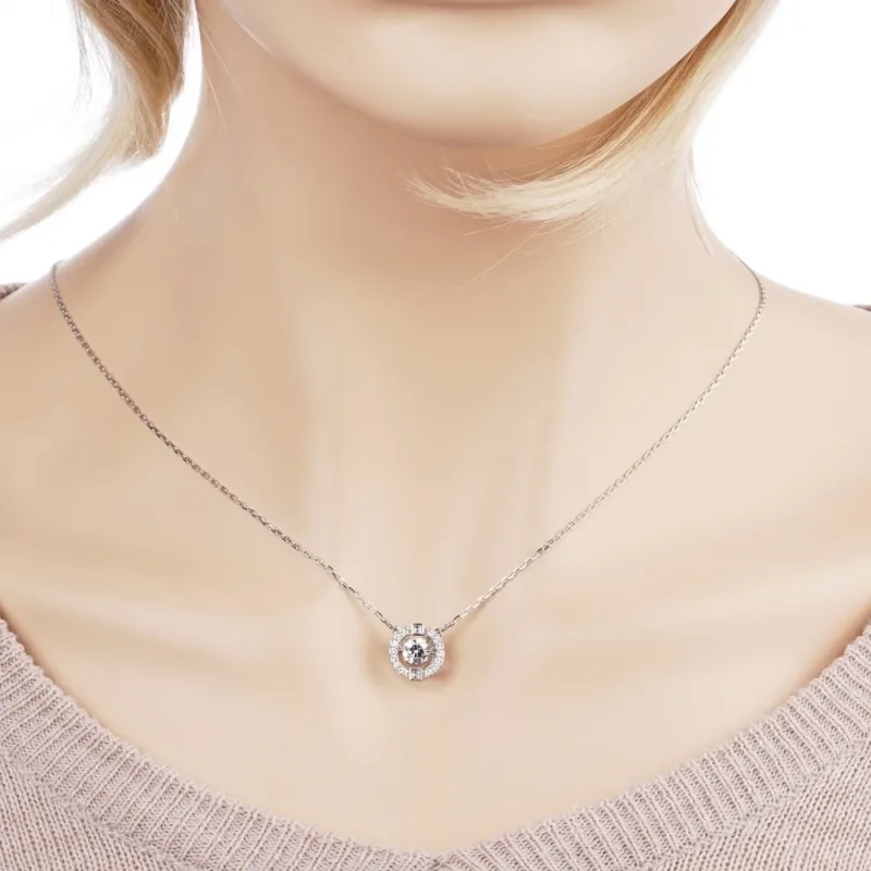 Swarovski Artificial Crystal Necklaces Women's White-3