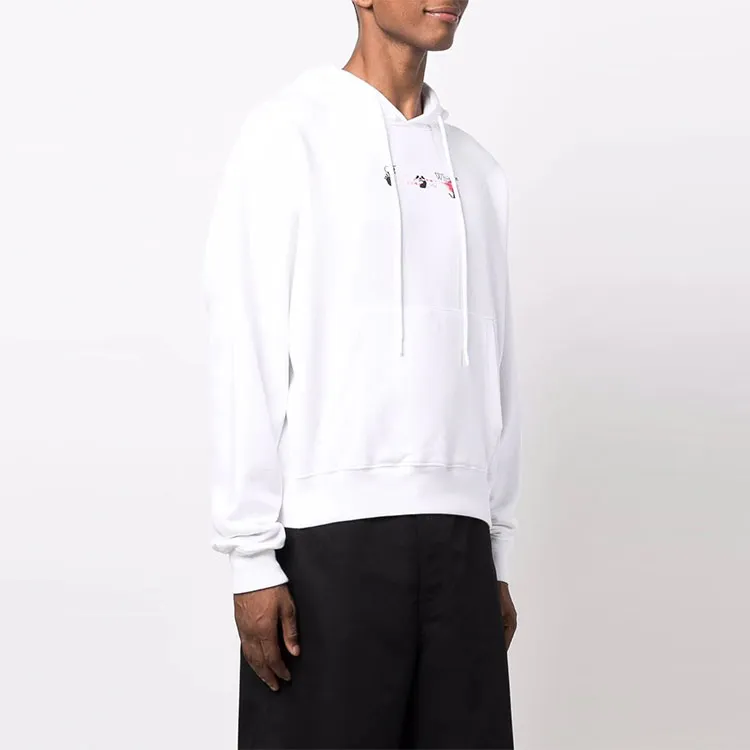 OFF WHITE Acrylic Arrow Logo Print Hooded Sweatshirt-3