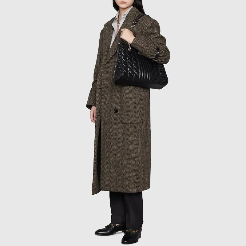 GUCCI Marmont Leather Tote Bag, Shopping Bag, Crossbody Bag, Shoulder Bag Women's Black-7