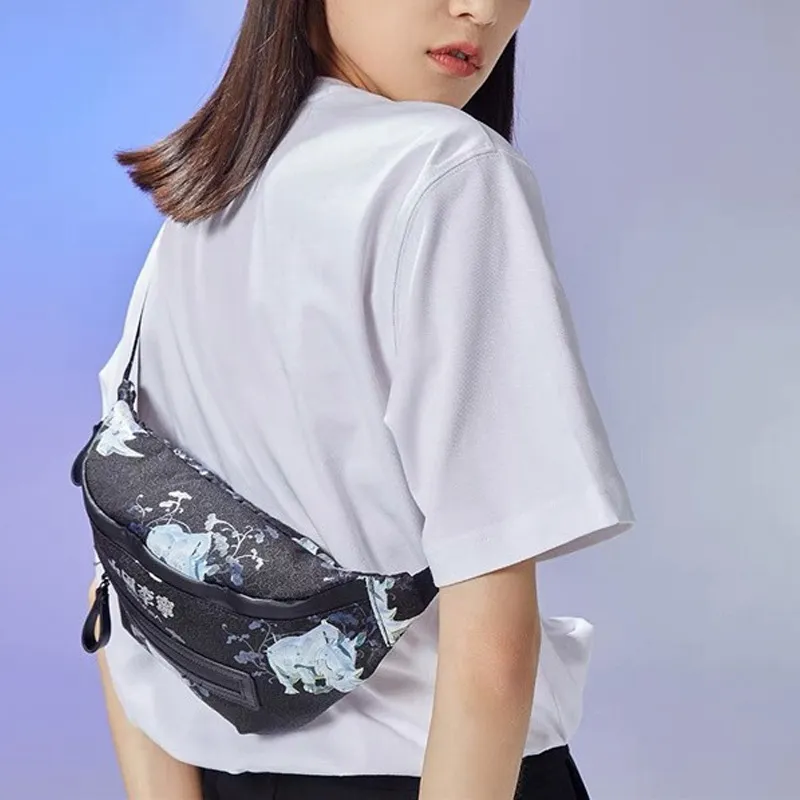 LiNing Sky Mountain Base Collaboration Polyester Sling Bag Fanny Pack Regular Unisex Black-3